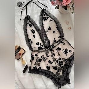 ‼️Women’s Halter Floral Elegant Mesh Lace Teddy🌸